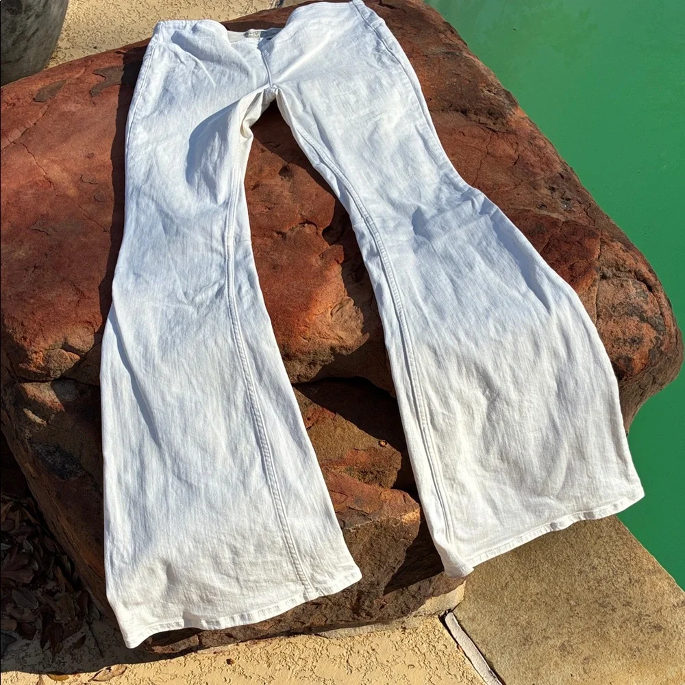 Free People womens White/ivory Flared jeans Pants w29 L 33 - Picture 2 of 9